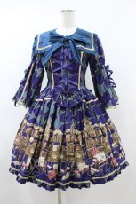画像1: metamorphose / 主の書斎襟付きワンピース Free ネイビー H-26-08-06-1037-ME-OP-NS-ZH (1)