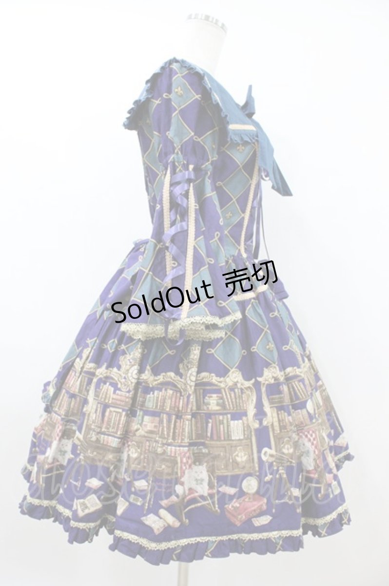 画像3: metamorphose / 主の書斎襟付きワンピース Free ネイビー H-26-08-06-1037-ME-OP-NS-ZH (3)