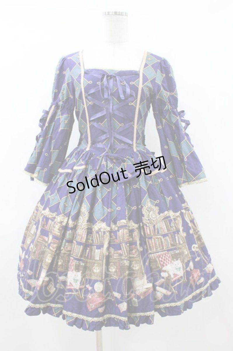 画像6: metamorphose / 主の書斎襟付きワンピース Free ネイビー H-26-08-06-1037-ME-OP-NS-ZH (6)