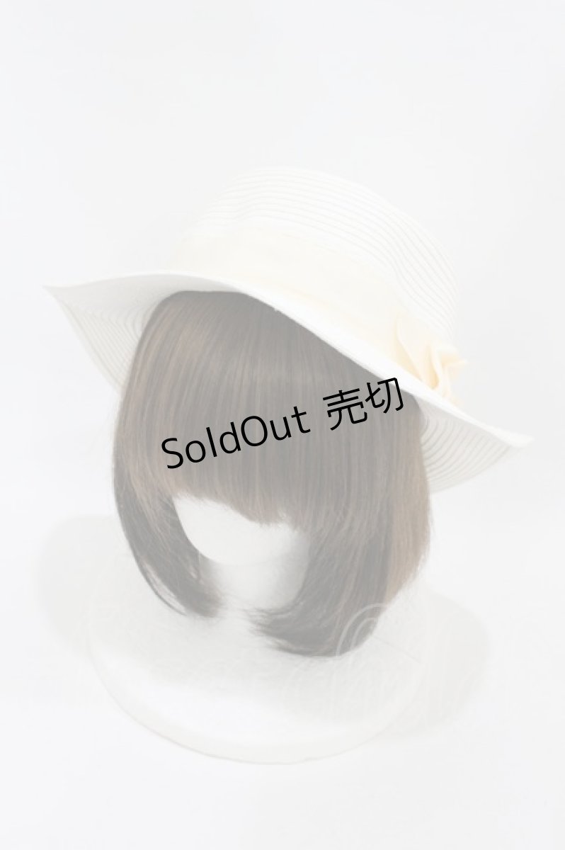 画像1: m petit by misako / AMブレードカンカン帽  白 H-26-08-06-1007-LO-AC-NS-ZH (1)