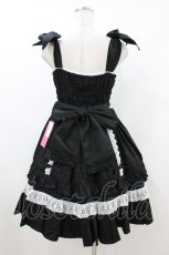 画像2: Angelic Pretty / リボンシャーリングジャンパースカート Free ブラック H-26-08-06-1043-AP-OP-NS-ZH (2)