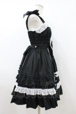 画像3: Angelic Pretty / リボンシャーリングジャンパースカート Free ブラック H-26-08-06-1043-AP-OP-NS-ZH (3)