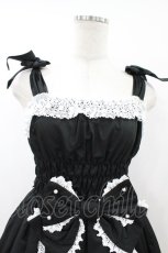 画像4: Angelic Pretty / リボンシャーリングジャンパースカート Free ブラック H-26-08-06-1043-AP-OP-NS-ZH (4)