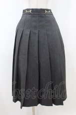 画像1: an another angelus / ビット使いデニムライクプリーツスカート Free BLACK H-26-08-06-1056-CA-SK-NS-ZH (1)