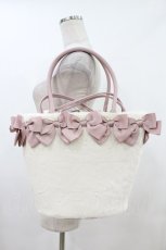 画像1: m petit by misako / NINA'S/リボンファーバッグ  オフ/ピンク H-26-08-06-1016-LO-BG-NS-ZH (1)