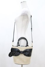 画像1: m petit by misako / サンリオキャラクターズコラボ/AM*2Wリボンバッグ  ナチュラル/ブラック H-26-08-06-1017-LO-BG-NS-ZH (1)