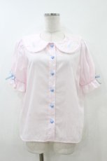 画像1: Lovely Tency / 眞白ありす/音符刺繍ブラウス LL ピンク H-26-08-06-047-LO-BL-NS-ZH (1)