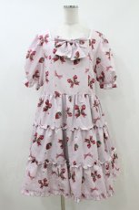 画像1: majoretty / まゆろん/いちごワンピース 3L ピンク H-26-08-06-005-LO-OP-NS-ZH (1)