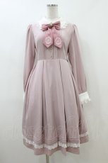 画像1: Amavel / Monogram Antique Ribbonワンピース Free ピンク H-26-08-06-006-CA-OP-NS-ZH (1)