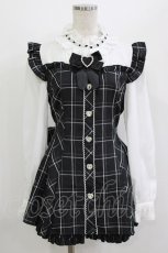 画像1: Secret Honey / スタンド襟ビスチェセットアップ M オフ/チェック H-26-08-07-031-CA-OP-NS-ZH (1)