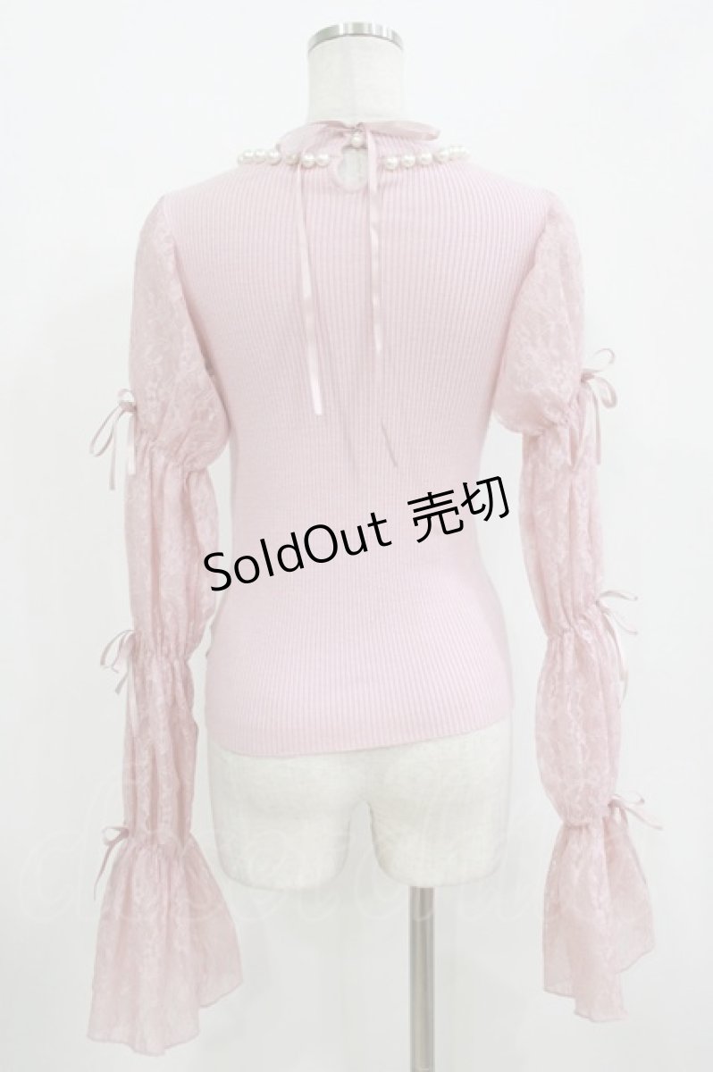 画像3: Swankiss / HB lace sleeve knit Free ピンク H-26-08-07-039-LO-TO-NS-ZH (3)