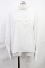 画像1: Jamie エーエヌケー / ハイネックジャボブラウス M 白 H-26-08-07-1030-LO-BL-NS-ZH (1)