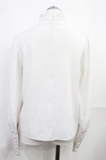 画像2: Jamie エーエヌケー / ハイネックジャボブラウス M 白 H-26-08-07-1030-LO-BL-NS-ZH (2)