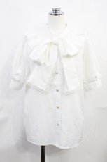 画像1: NOEMIE / ボウタイブラウス M 白 H-26-08-07-1031-LO-BL-NS-ZH (1)