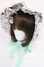画像1: Royal Princess Alice / Rococo Rose Catボンネット  ミント H-26-08-07-1034-LO-AC-NS-ZH (1)