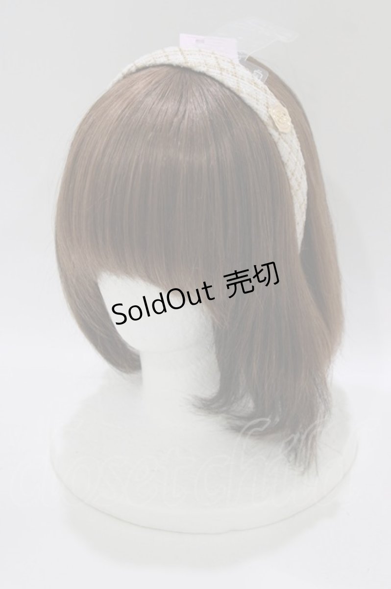 画像1: m petit by misako / NINA'S/ツイードカチューシャ  アイボリー H-26-08-07-057-LO-AC-NS-ZH (1)