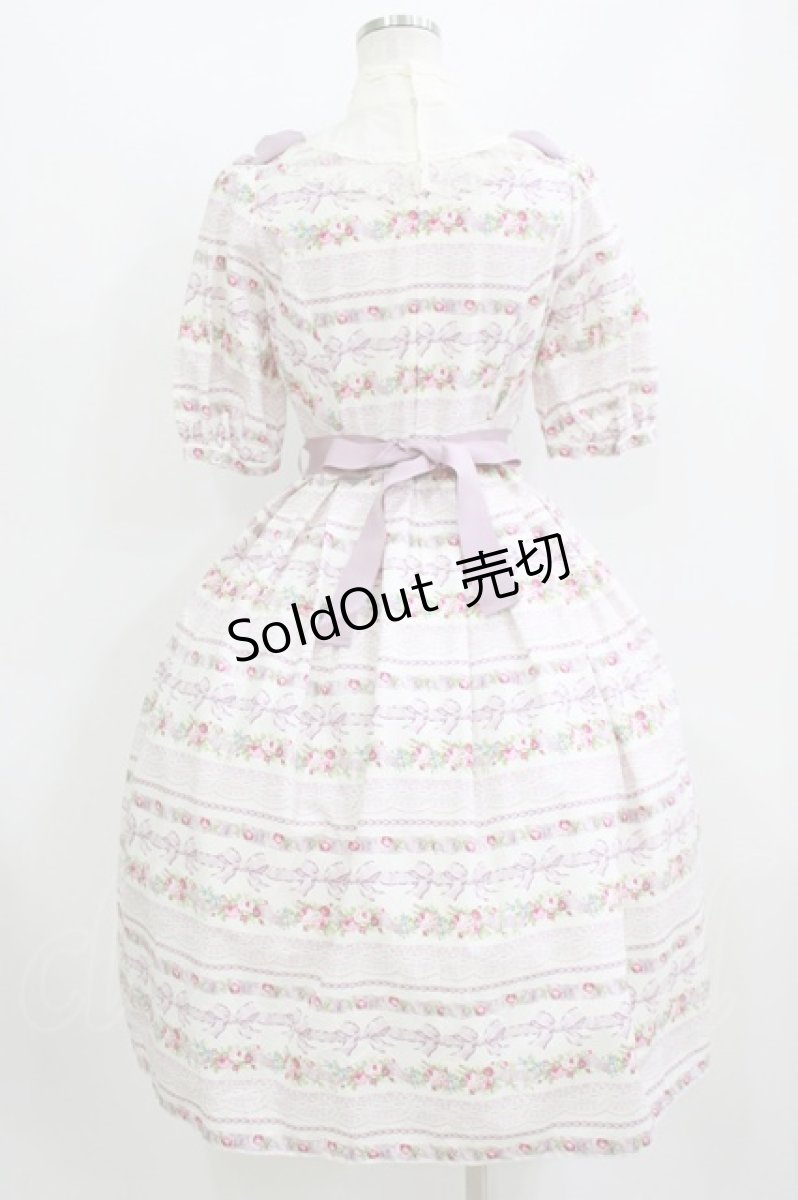 画像3: Innocent World / リボンローズワンピース M パープル×生成/Purple×Beige H-26-08-07-001-IW-OP-NS-ZH (3)
