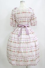 画像3: Innocent World / リボンローズワンピース M パープル×生成/Purple×Beige H-26-08-07-001-IW-OP-NS-ZH (3)