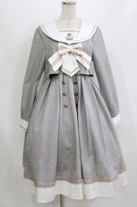 画像1: Amavel / SET UP風セーラーミドルワンピース Free グレー H-26-08-07-009-CA-OP-NS-ZH (1)