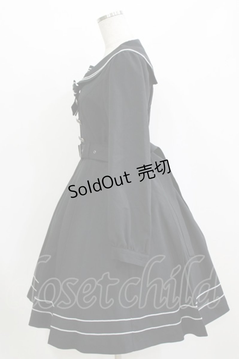画像2: metamorphose / 長袖セーラーリボンワンピース（無地）（2022年） サイズ1 ブラック H-26-08-07-002-ME-OP-NS-ZH (2)