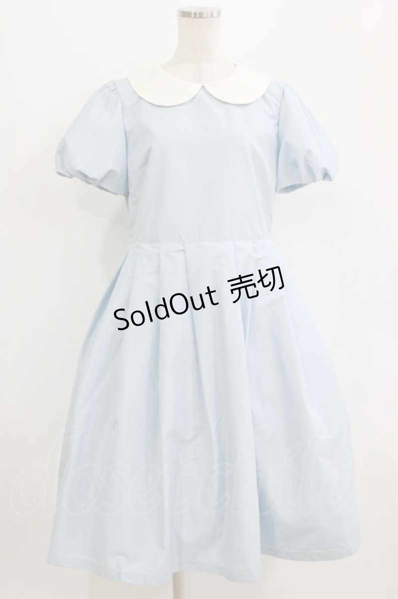 画像1: Melody BasKet / 丸襟パフワンピース L サックス H-26-08-08-004-LO-OP-AK-ZH (1)