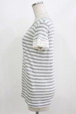 画像2: Jane Marple / 袖レースボーダーカットソー M グレー H-26-08-08-037-JM-TO-AK-ZH (2)