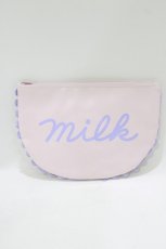 画像1: MILK / ラウンドポーチ  ピンク H-26-08-08-051-ML-ZA-KB-ZH (1)