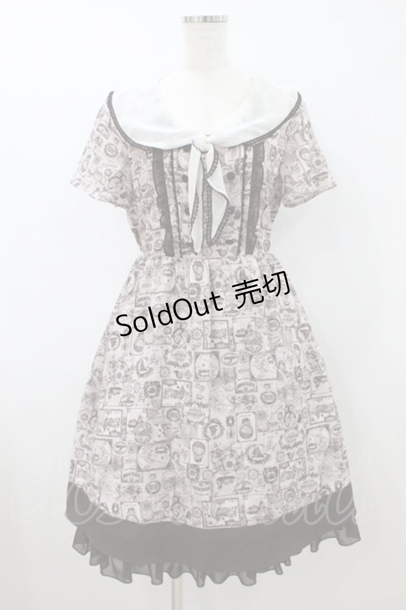 画像1: axes femme POETIQUE / 航海図柄セーラーワンピース M ピンク H-26-08-08-1041-AX-OP-NS-ZH (1)