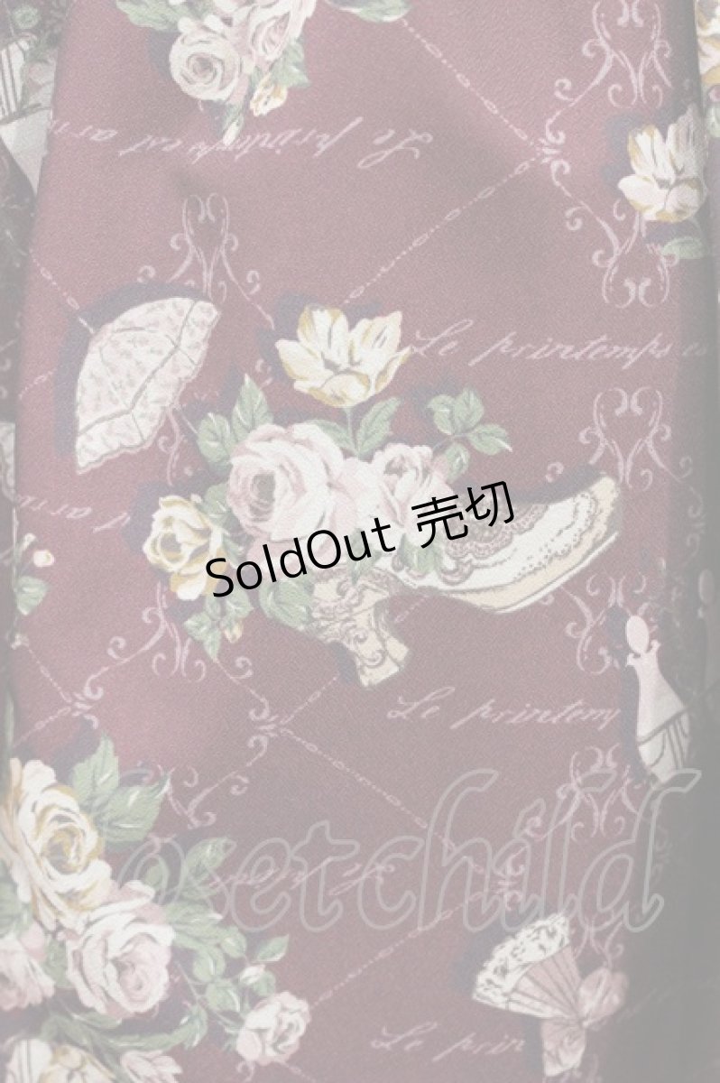 画像4: axes femme POETIQUE / ロマンティックプリントワンピース M ワイン H-26-08-08-1043-AX-OP-NS-ZH (4)
