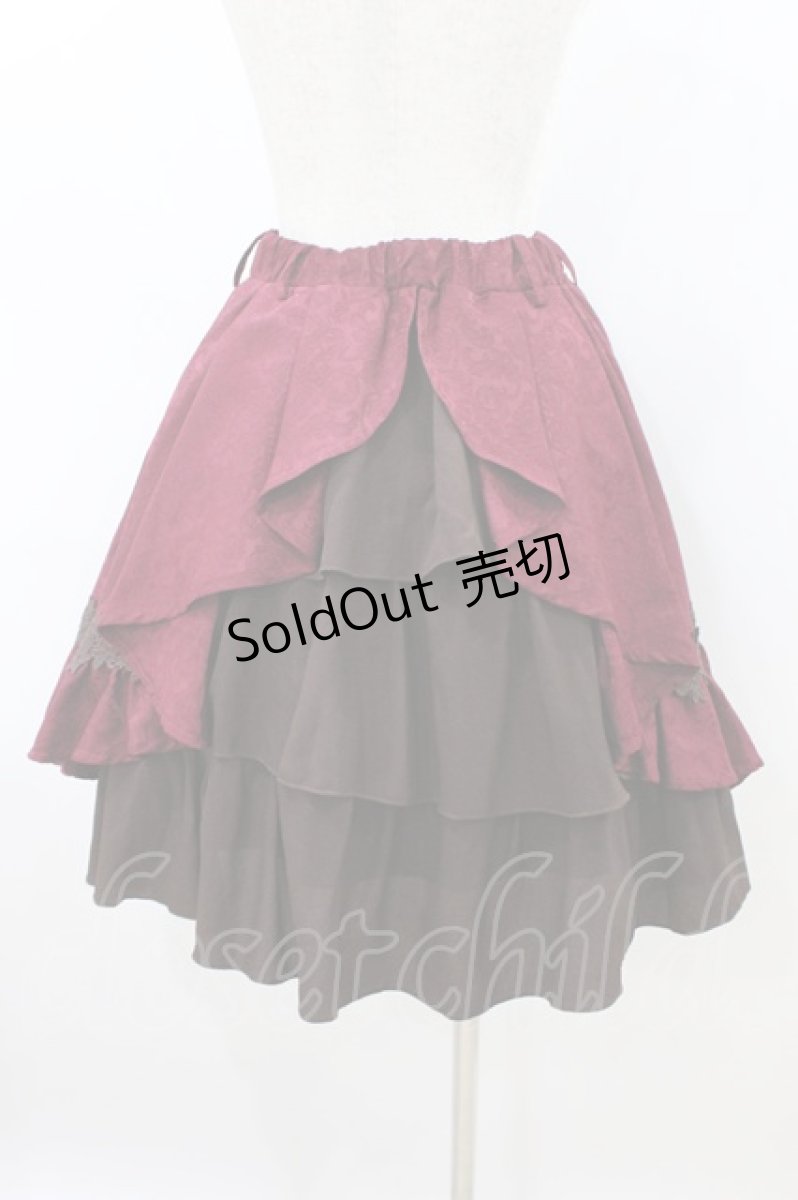 画像2: axes femme kawaii / ユニコーンリボンベルトゴブラン風スカート M ワイン H-26-08-08-1049-AX-SK-NS-ZH (2)
