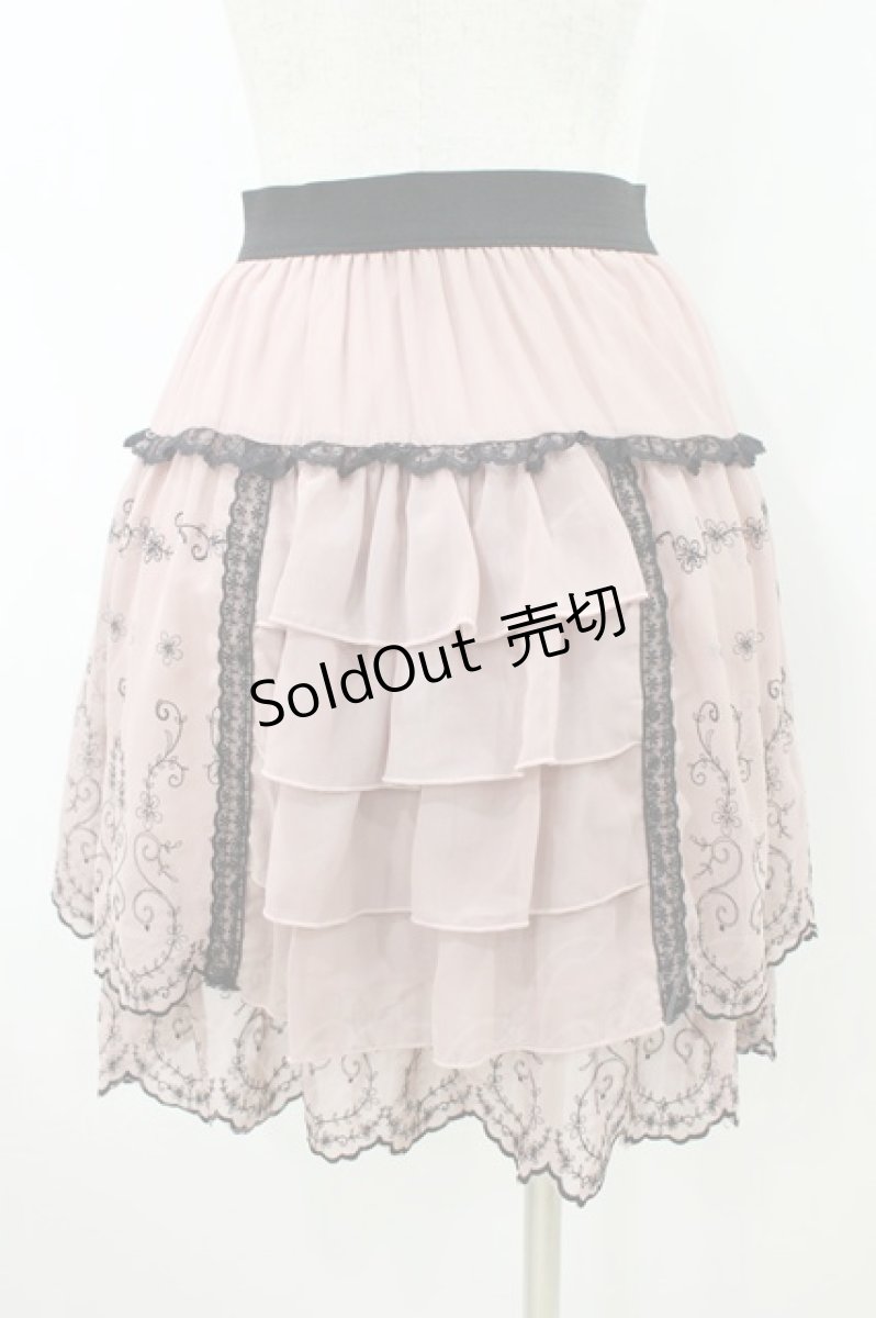 画像2: axes femme / 後ろフリルシフォンスカート M ピンク H-26-08-08-1050-AX-SK-NS-ZH (2)
