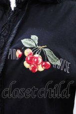 画像3: PINK HOUSE / チェリーズ刺繍スムースパーカー M ブラック H-26-08-08-1057-LO-TO-NS-ZH (3)