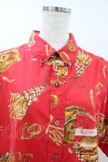 画像3: Karl Helmut / ハンバーガーカールくんプリントシャツ L レッド H-26-08-08-1062-EL-BL-NS-ZH (3)