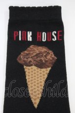 画像2: PINK HOUSE / アイスクリーム柄ソックス  ブラック H-26-08-08-1021-LO-ZA-NS-ZH (2)