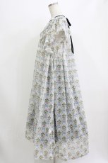 画像2: Maison de minette / "Ruban et rose" frill sleeve dress  ブルー H-26-08-08-009-LO-OP-KB-ZH (2)