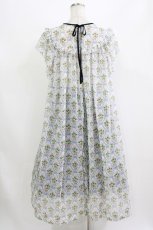 画像3: Maison de minette / "Ruban et rose" frill sleeve dress  ブルー H-26-08-08-009-LO-OP-KB-ZH (3)