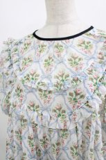 画像4: Maison de minette / "Ruban et rose" frill sleeve dress  ブルー H-26-08-08-009-LO-OP-KB-ZH (4)