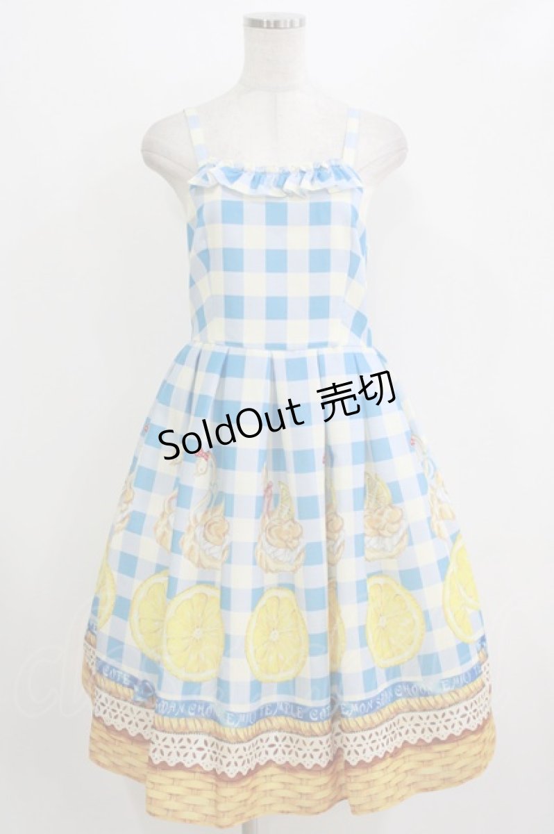 画像1: Emily Temple cute / LEMONスワンシューフリルワンピース M ブルー H-26-08-08-003-ET-OP-AK-ZH (1)
