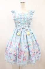 画像1: Angelic Pretty / Happy Garlandジャンパースカート Free サックス H-26-08-09-1024-AP-OP-NS-ZH (1)