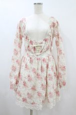 画像1: LIZ LISA / BIGリボン花柄起毛ワンピース Free オフ H-26-08-09-1033-LO-OP-NS-ZH (1)