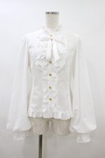 画像1: metamorphose / スタンドカラートリプルフリルブラウス サイズ1 白 H-26-08-09-1059-ME-BL-NS-ZH (1)