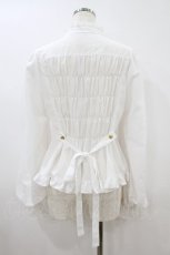 画像2: metamorphose / スタンドカラートリプルフリルブラウス サイズ1 白 H-26-08-09-1059-ME-BL-NS-ZH (2)