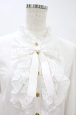 画像3: metamorphose / スタンドカラートリプルフリルブラウス サイズ1 白 H-26-08-09-1059-ME-BL-NS-ZH (3)