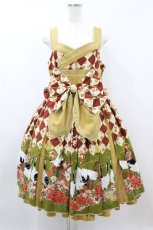 画像1: metamorphose / 【プラスサイズ】百花繚乱〜まほろばの舞〜タックジャンパースカート 　 プラスサイズ 深緋(Oxide Red) H-26-08-09-1021-ME-OP-NS-ZH (1)