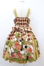 画像2: metamorphose / 【プラスサイズ】百花繚乱〜まほろばの舞〜タックジャンパースカート 　 プラスサイズ 深緋(Oxide Red) H-26-08-09-1021-ME-OP-NS-ZH (2)