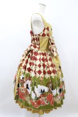 画像3: metamorphose / 【プラスサイズ】百花繚乱〜まほろばの舞〜タックジャンパースカート 　 プラスサイズ 深緋(Oxide Red) H-26-08-09-1021-ME-OP-NS-ZH (3)