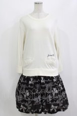 画像1: Jane Marple / Jane's drawingのトロンプルイユドレス M アイボリー×ブラック H-26-08-09-009-JM-OP-KB-ZH (1)
