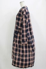 画像2: Jane Marple / British Checkのタブリエドレス  ネイビー H-26-08-09-011-JM-OP-KB-ZH (2)