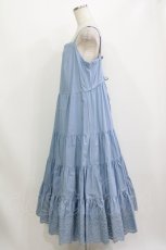 画像2: Jane Marple Dans Le Salon / Typewriter lace tiered dress  ブルー H-26-08-09-012-JM-OP-KB-ZH (2)