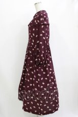 画像2: Jane Marple Dans Le Salon / Floating flowers afternoon dress  ワイン H-26-08-09-002-JM-OP-KB-ZH (2)